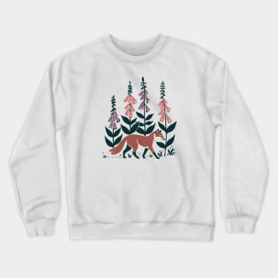 Fox in a foxgloves forest Crewneck Sweatshirt